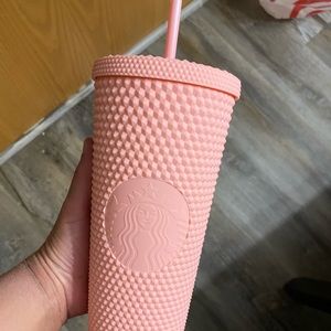 Starbucks matte studded pink tumbler